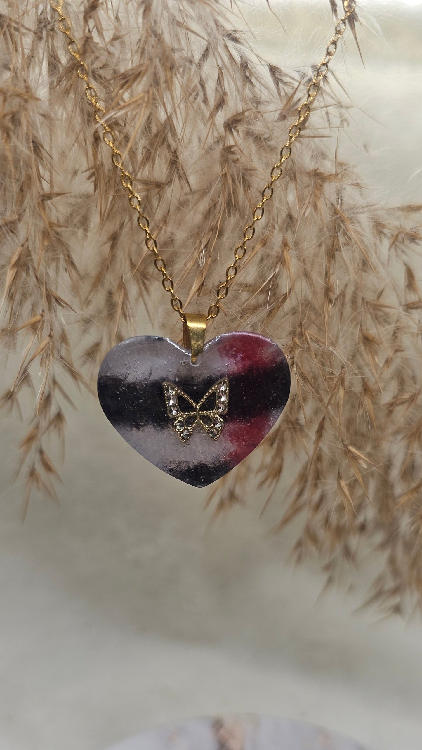 Colgante corazón con textil personalizado