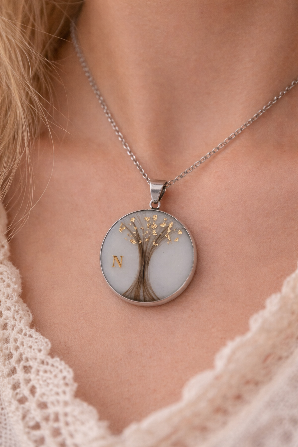 Colgante Árbol de la Vida sencillo con Leche Materna