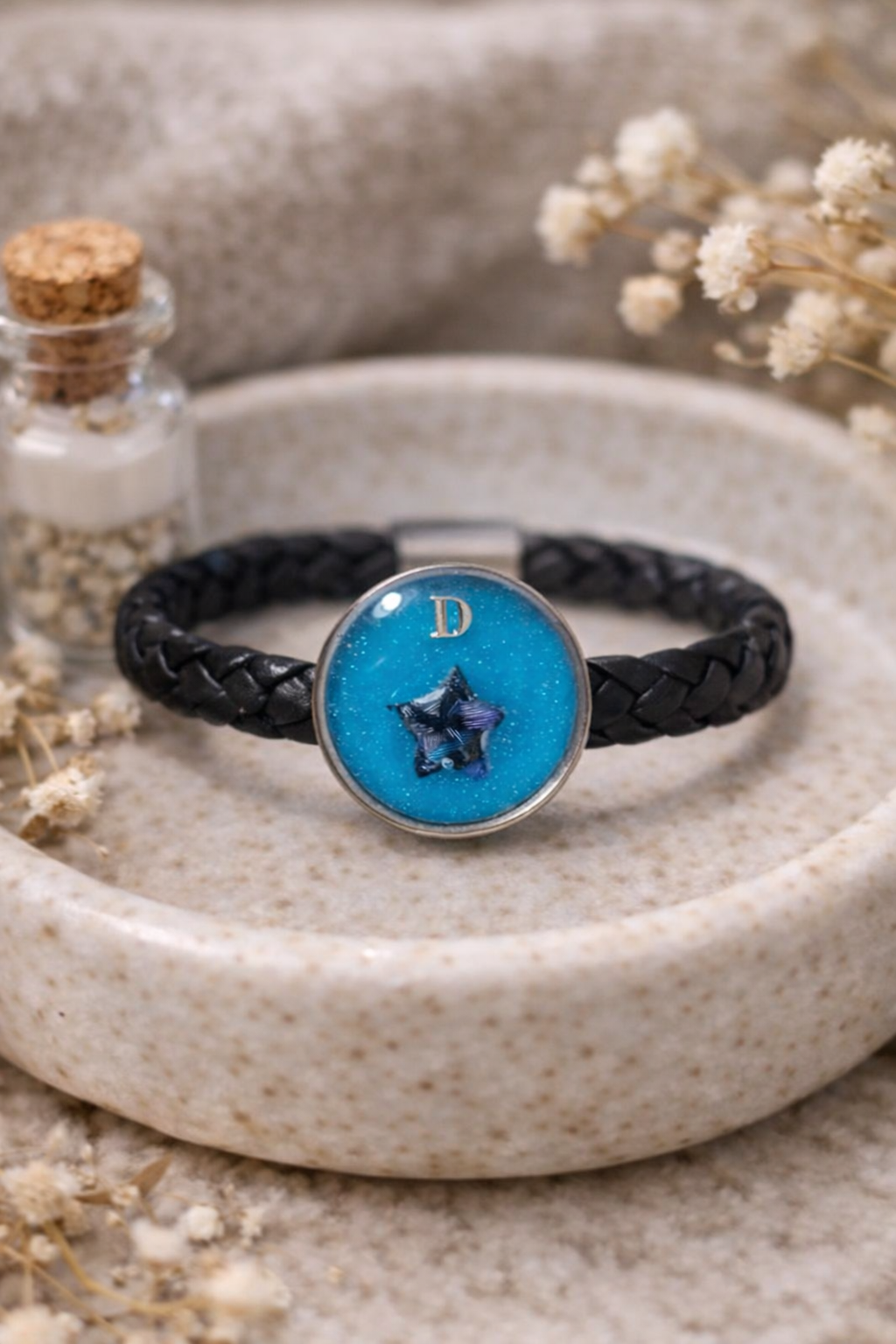 Pulsera emocional con estrella de textil personalizada