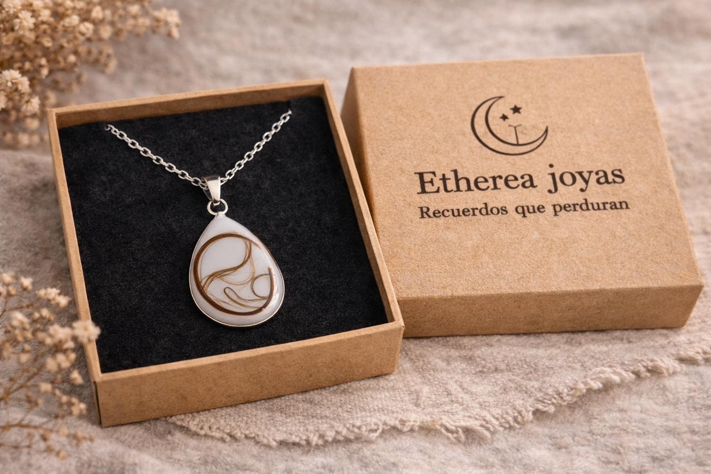 Colgante Gota de Leche Materna con Pelito Mamá y Bebé — Joya Emocional Personalizada